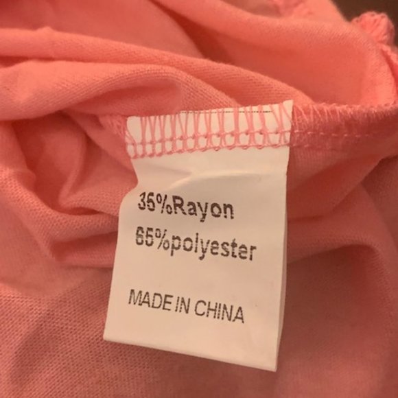 Lainab Women's Pink V-Neck Short Sleeve Rayon/Polyester T-shirt Medium NWT - Picture 6 of 7